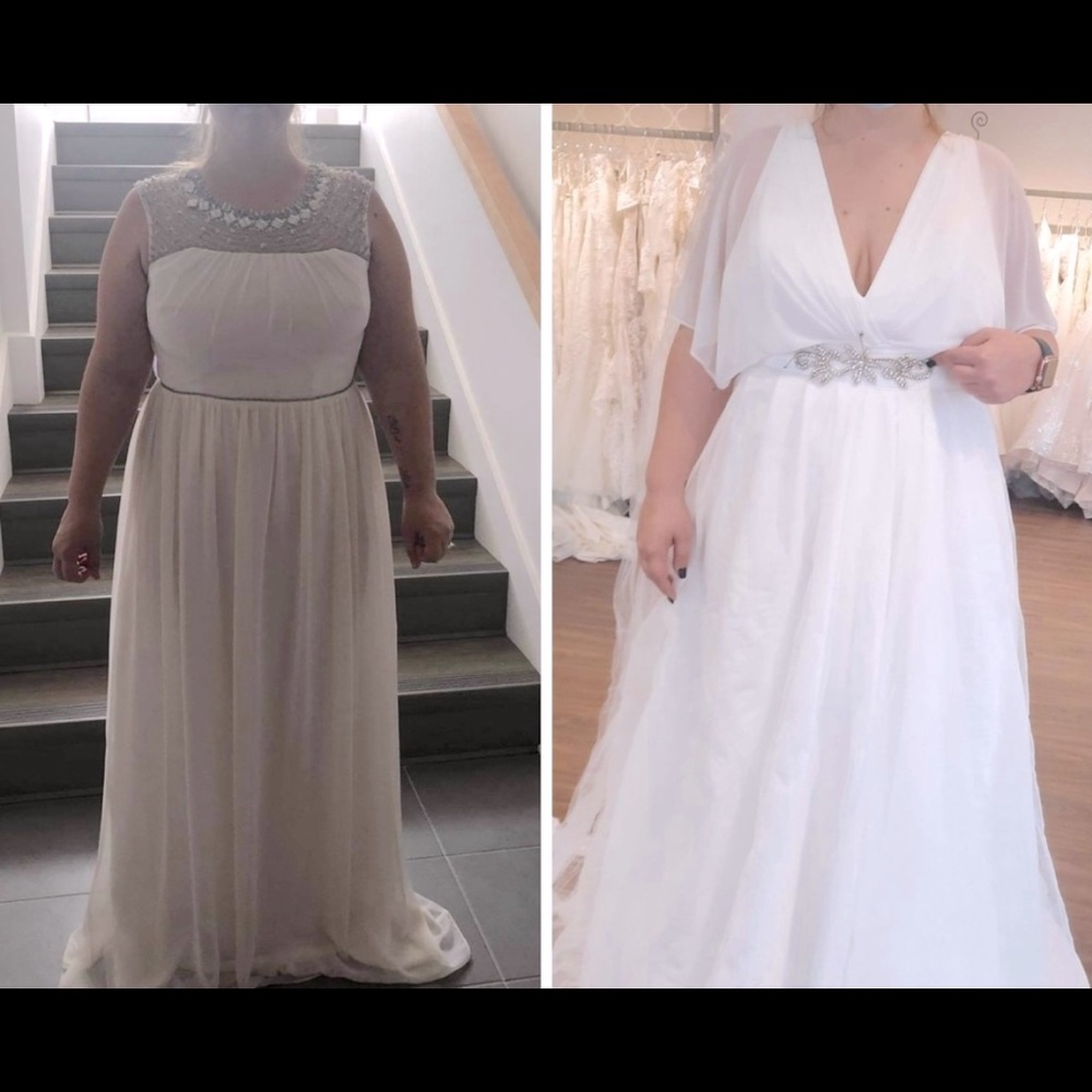 Two wedding dresses for sale never worn never adjusted.